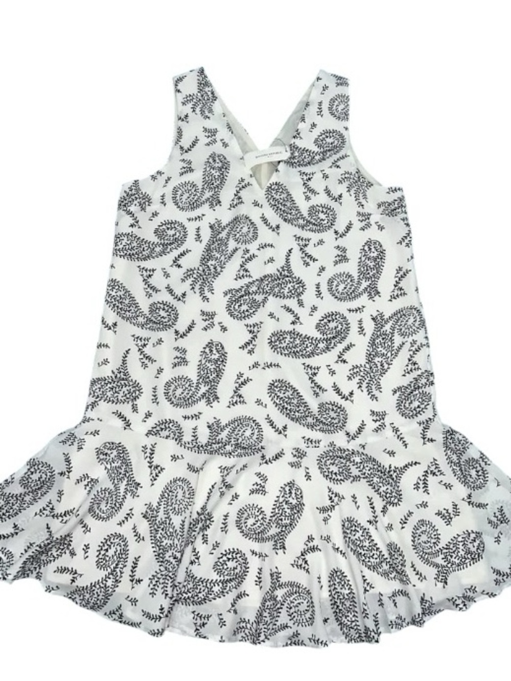 Banana Republic Paisley Print Chiffon Drop Waist Sleeveless Mini Dress